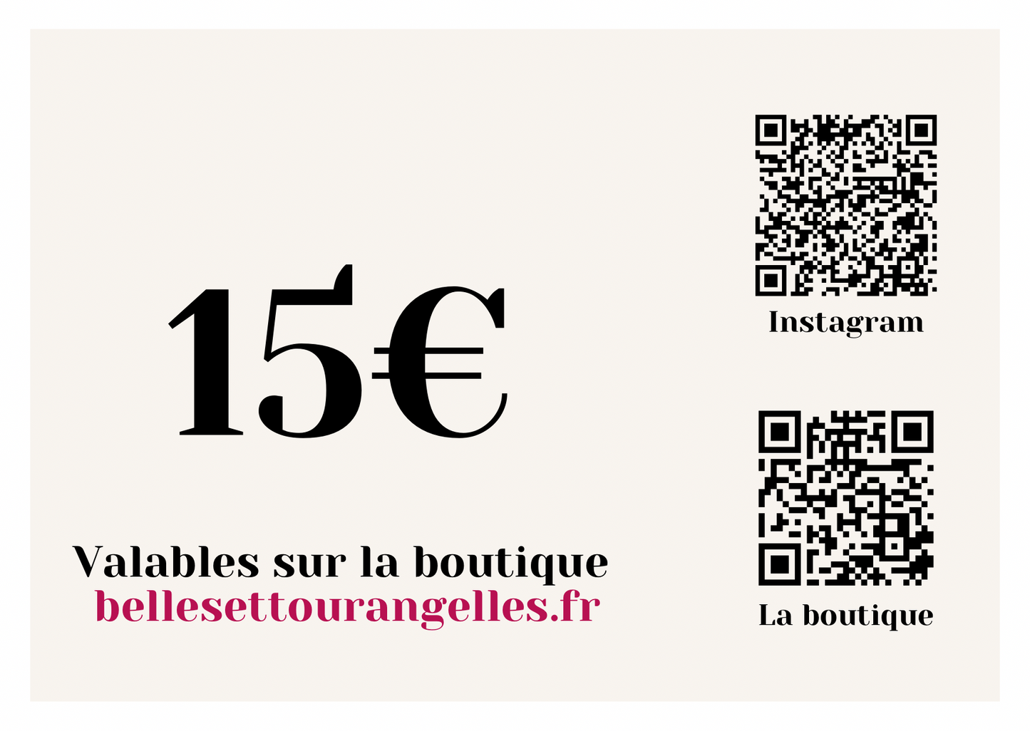 La carte cadeau Belles et Tourangelles