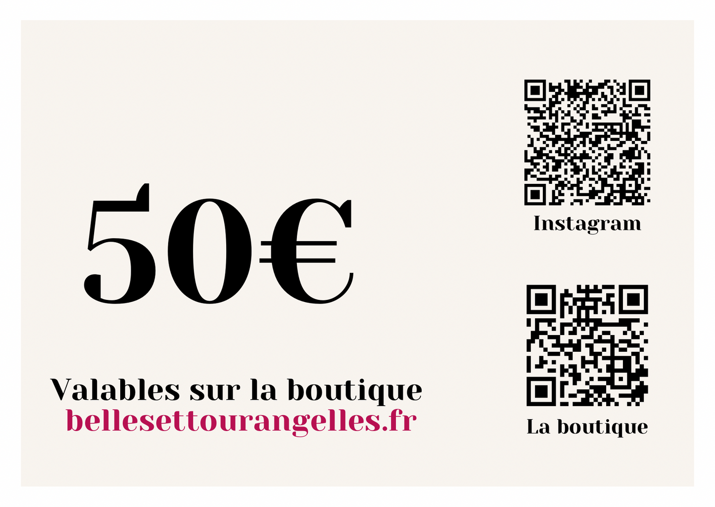 La carte cadeau Belles et Tourangelles